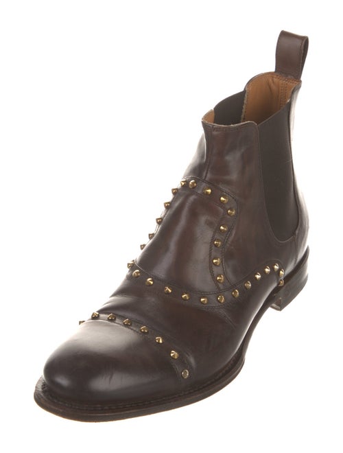 Gucci Leather Printed Chelsea Boots