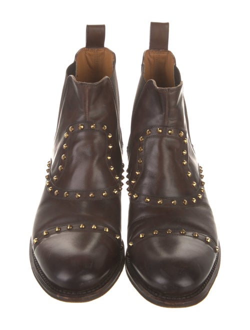 Gucci Leather Printed Chelsea Boots