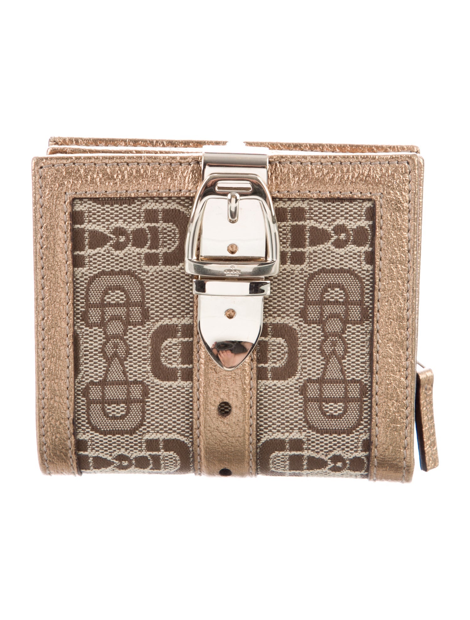 Gucci Buckle Horsebit Accent Compact Wallet