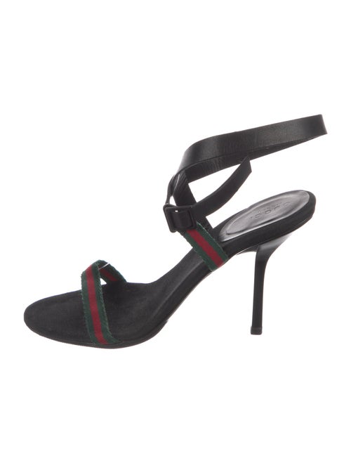Gucci Web Accent Canvas Slingback Sandals