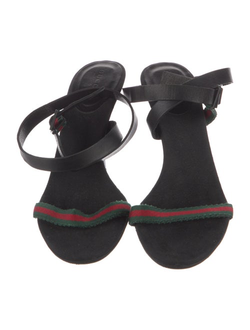 Gucci Web Accent Canvas Slingback Sandals