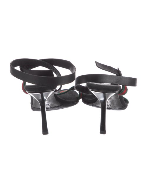 Gucci Web Accent Canvas Slingback Sandals