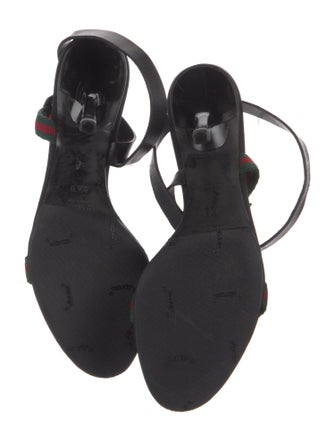 Gucci Web Accent Canvas Slingback Sandals