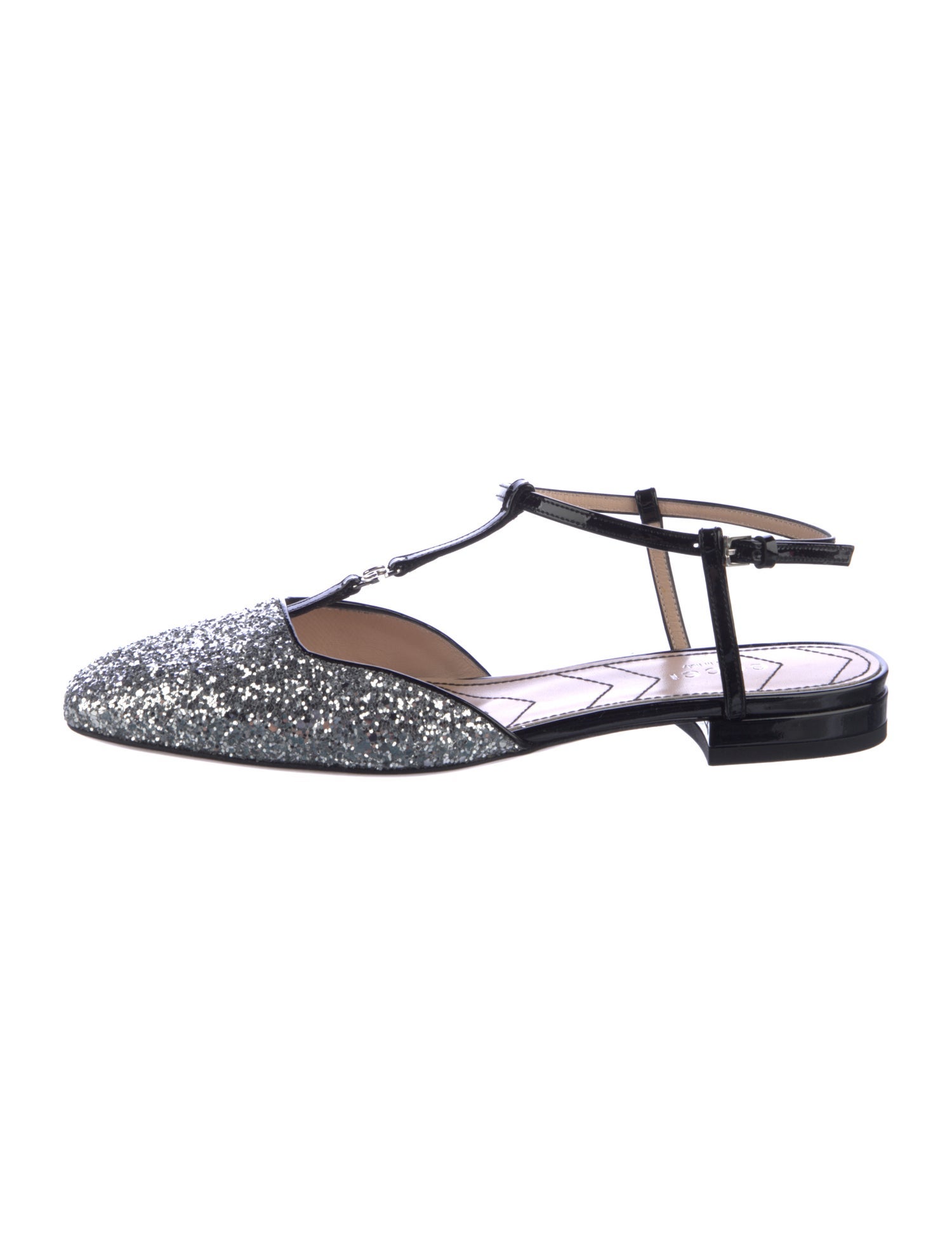 Gucci Double G Logo Glitter Ballet Flats w/ Tags
