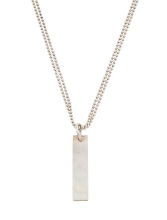 Gucci Double Strand Bar Tag Pendant Necklace