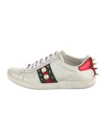 Gucci Sneakers Faux Pearl Accents Leather IT 35 | 5