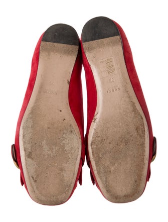 Gucci Suede Fringe Trim Accent Loafers