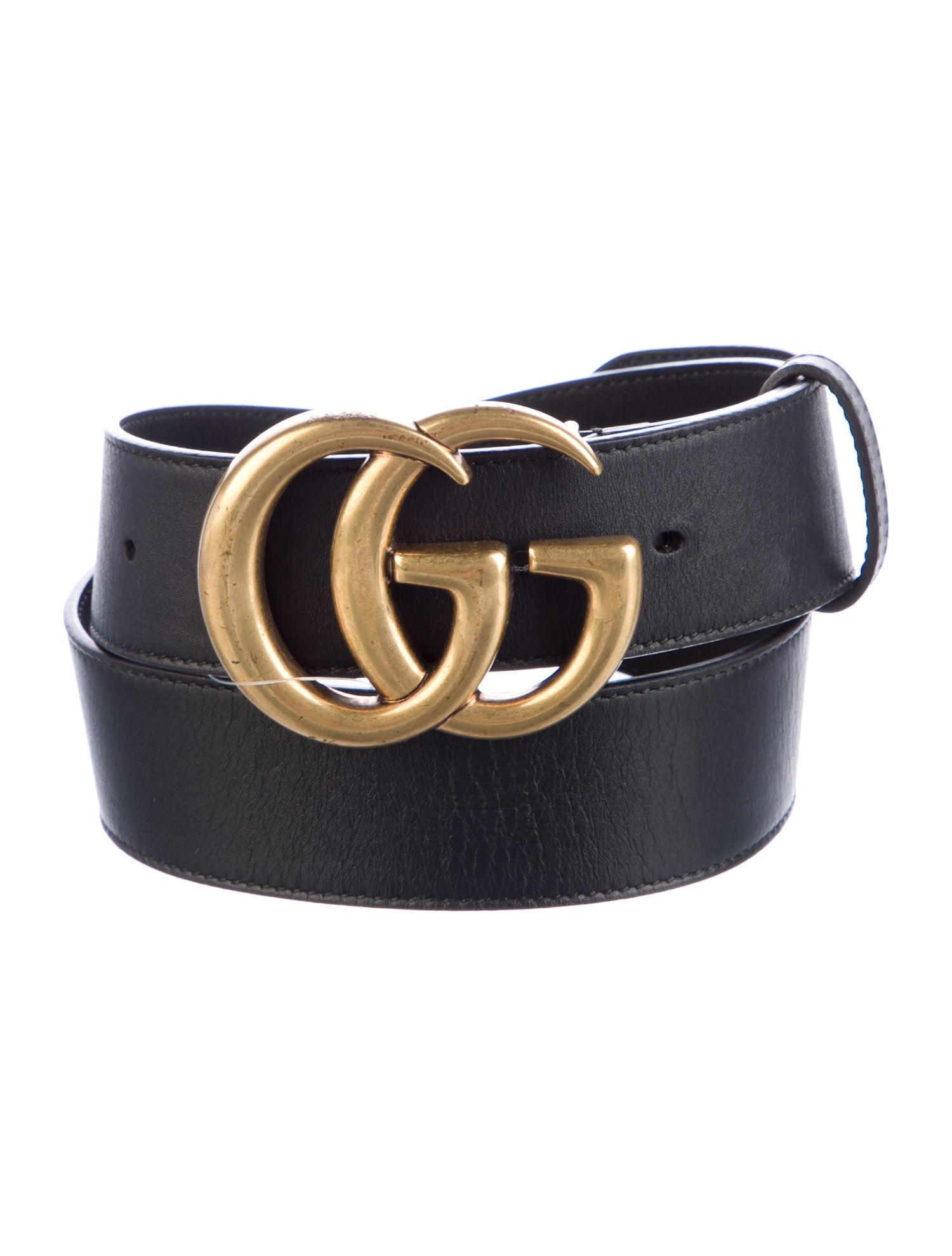 Gucci Double G Logo Leather Belt