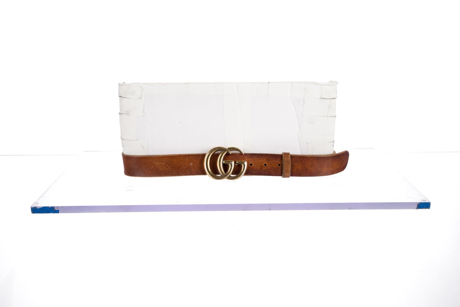 Gucci Double G Logo Leather Belt