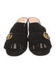 Gucci Double G Logo Suede Slides