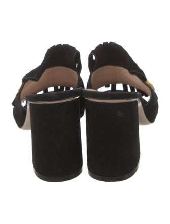 Gucci Double G Logo Suede Slides