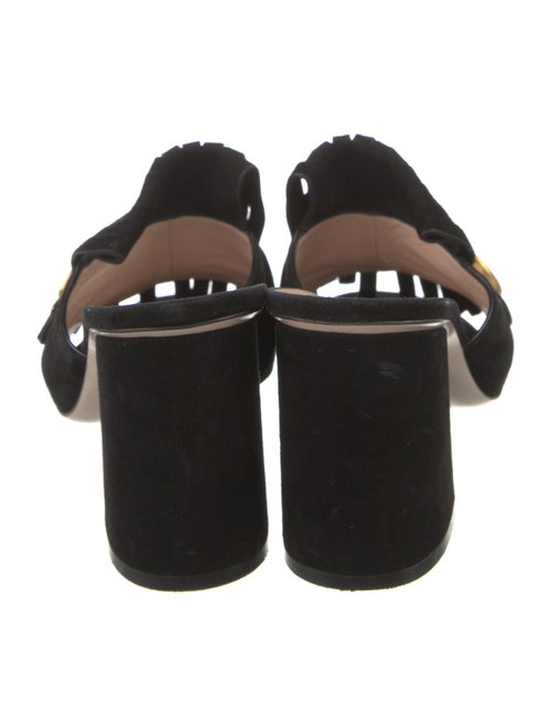 Gucci Double G Logo Suede Slides