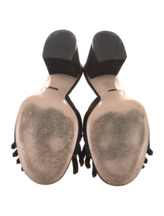 Gucci Double G Logo Suede Slides