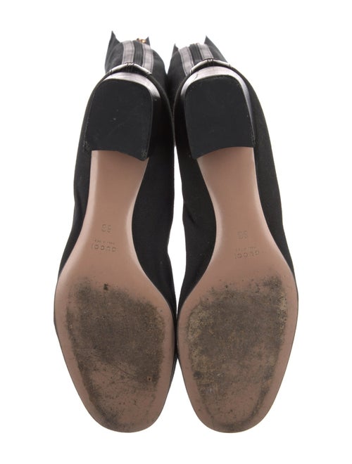 Gucci Canvas Leather Trim Embellishment Boots