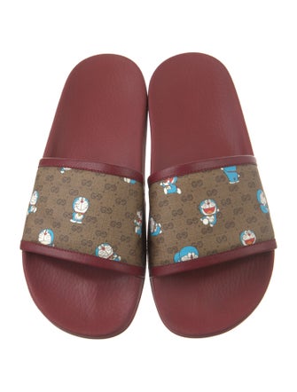 Gucci x Doraemon Micro GG Monogram Printed Slides