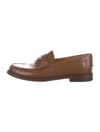 Gucci Interlocking G Logo Leather Dress Loafers
