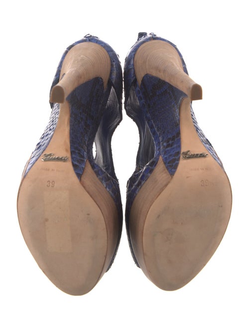 Gucci Python Animal Print T-Strap Pumps