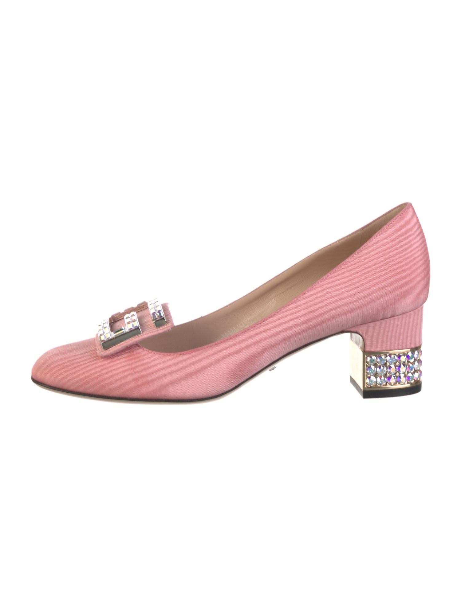 Gucci Satin Crystal Embellishments Pumps