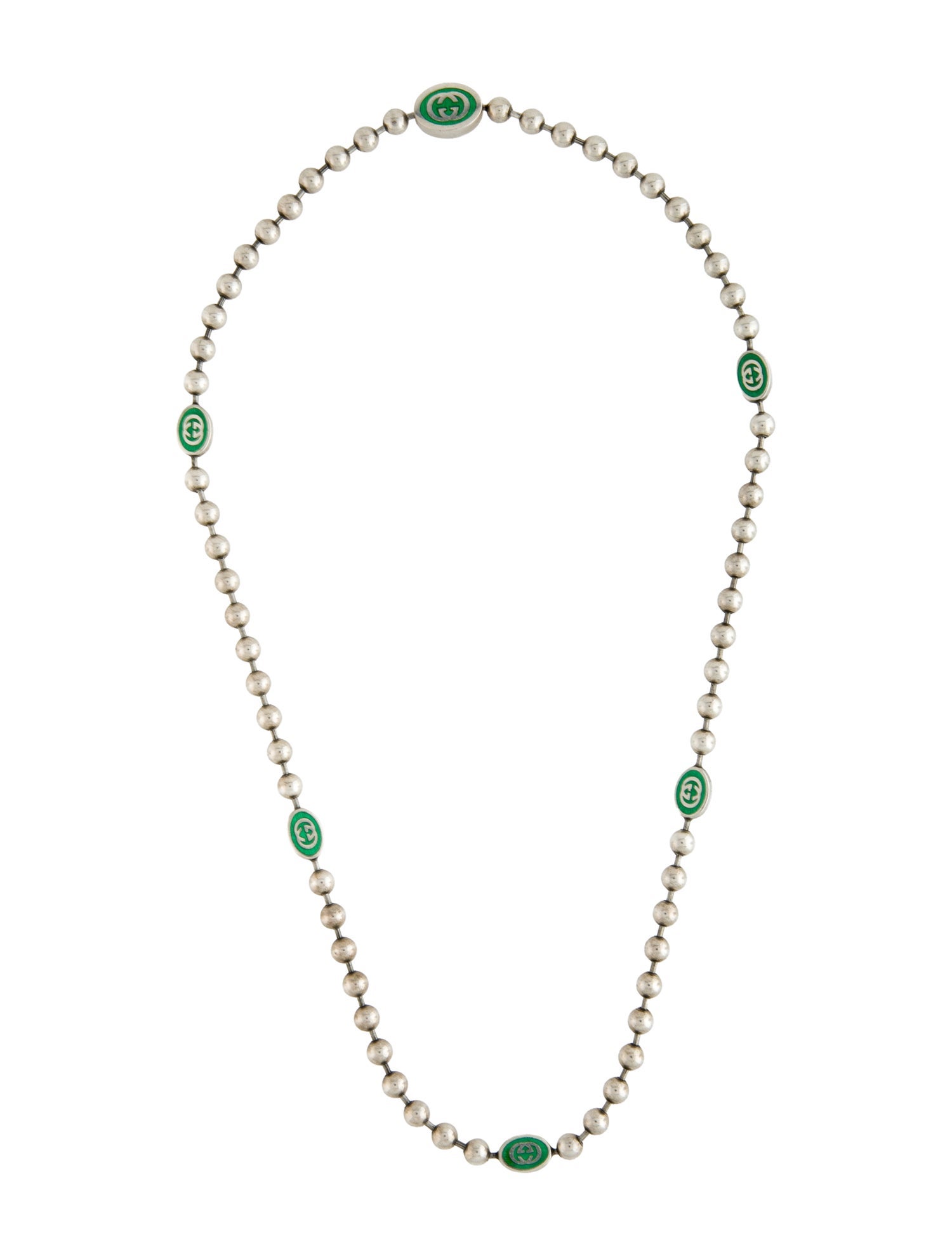 Gucci Enamel GG Station Necklace