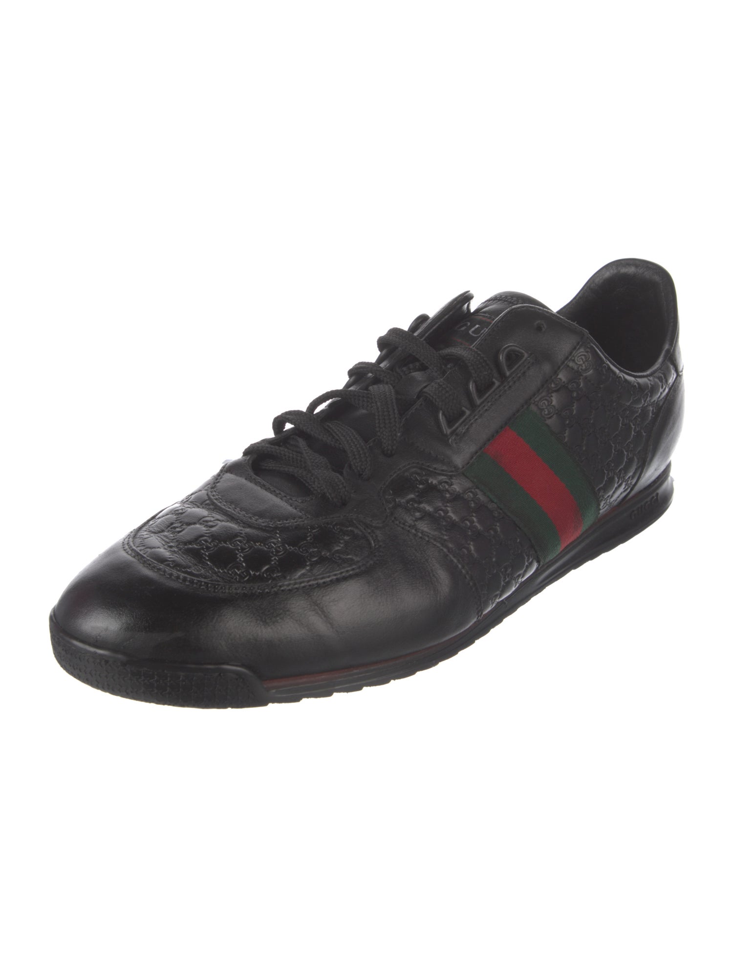 Gucci Web Accent Leather Sneakers