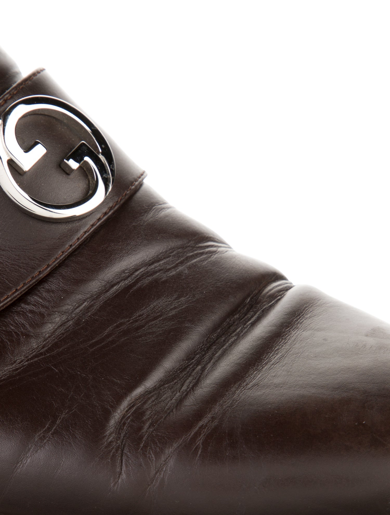 Gucci Interlocking G Logo Leather Dress Loafers