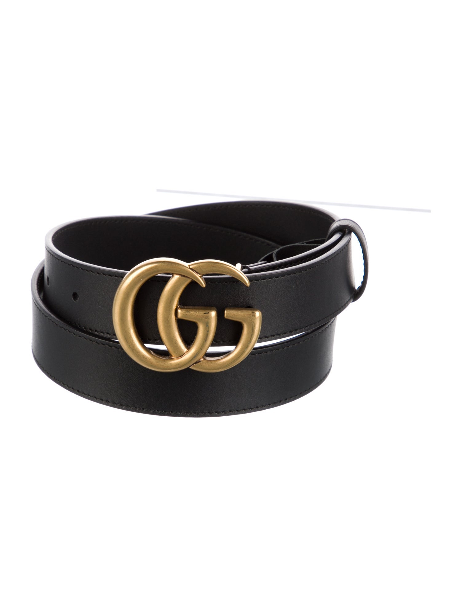 Gucci Double G Logo Leather Belt