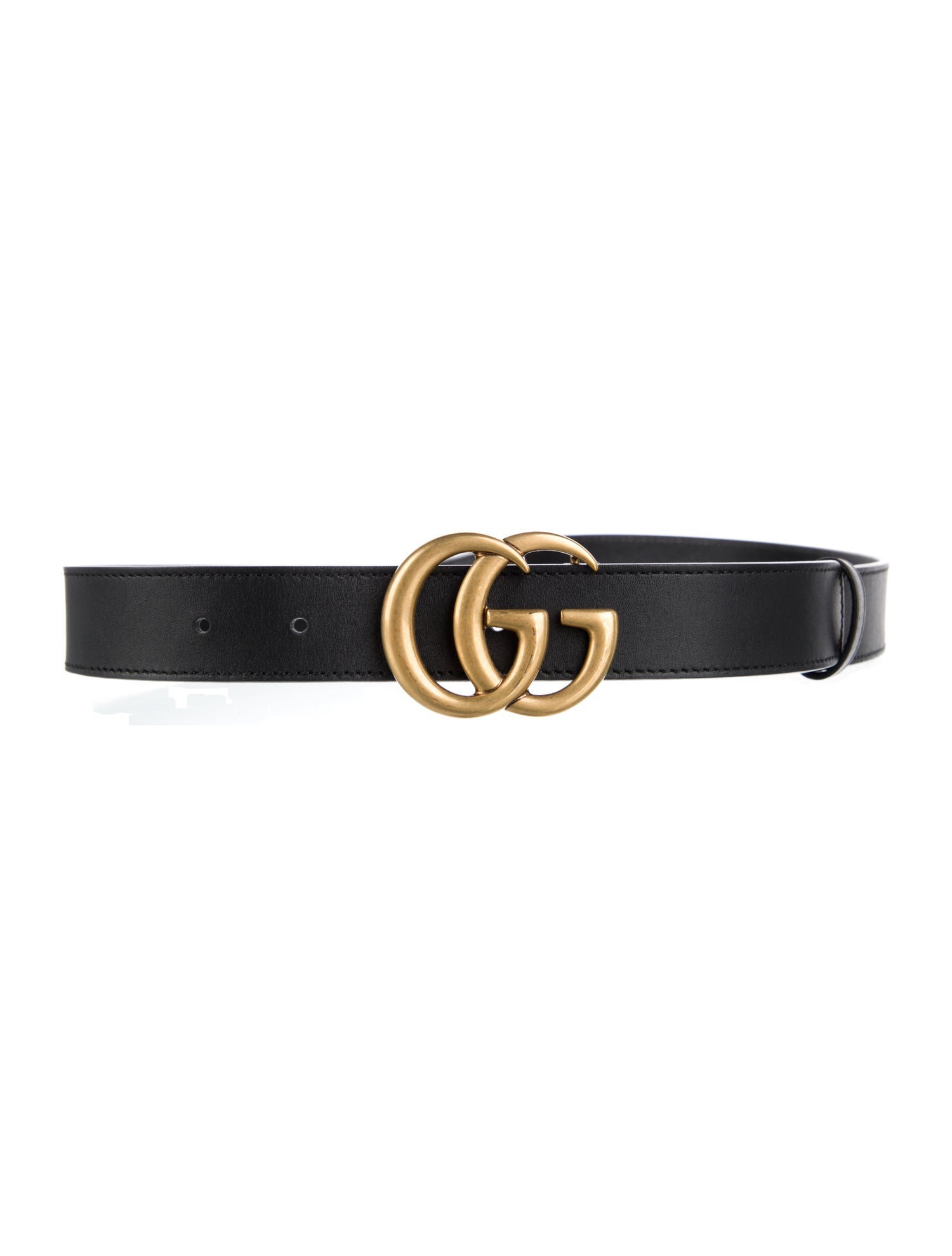 Gucci Double G Logo Leather Belt