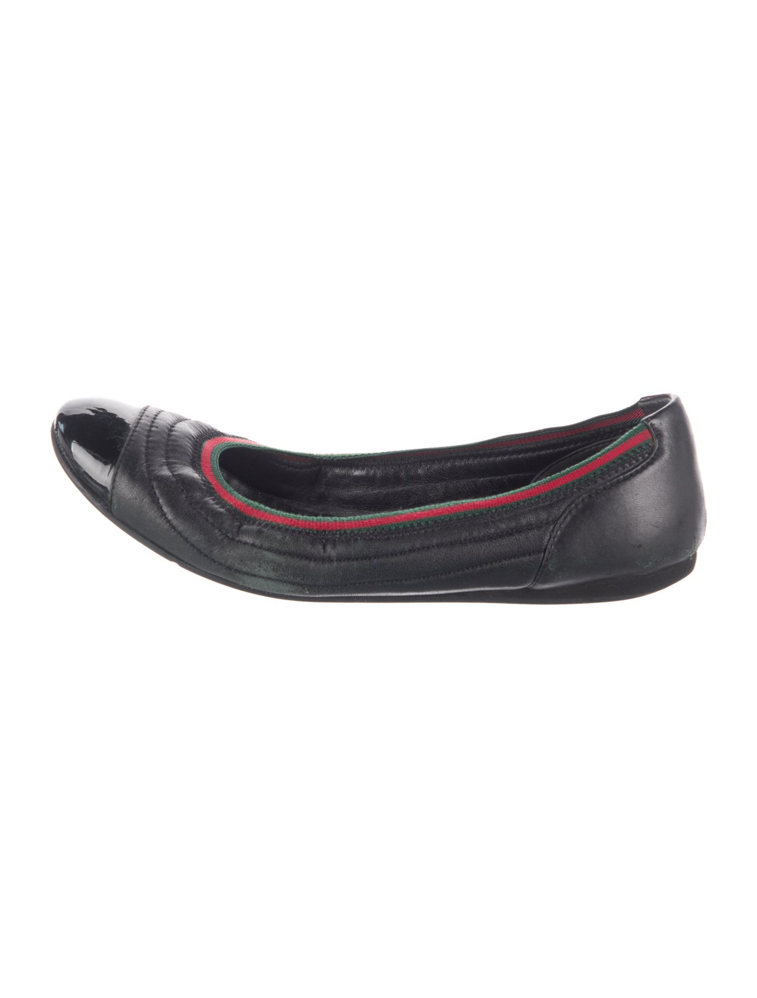Gucci Web Accent Leather Flats
