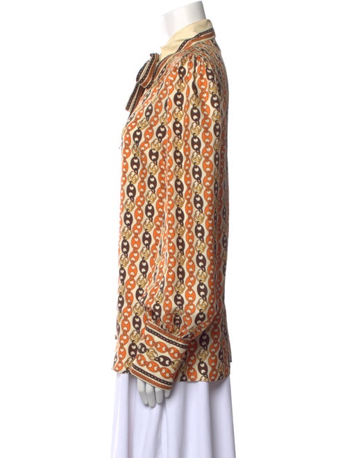 Gucci Silk Printed Button-Up Top