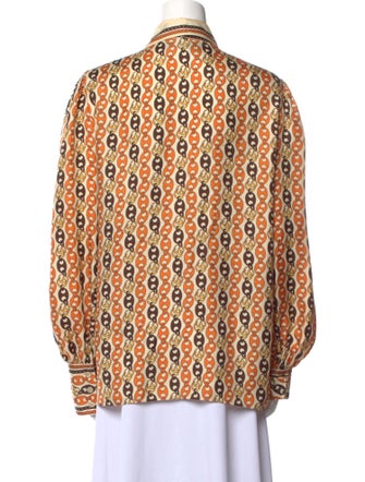 Gucci Silk Printed Button-Up Top