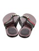 Gucci Interlocking G Logo Canvas Flip Flops