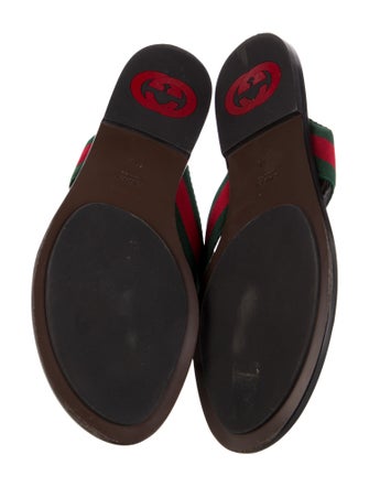 Gucci Interlocking G Logo Canvas Flip Flops