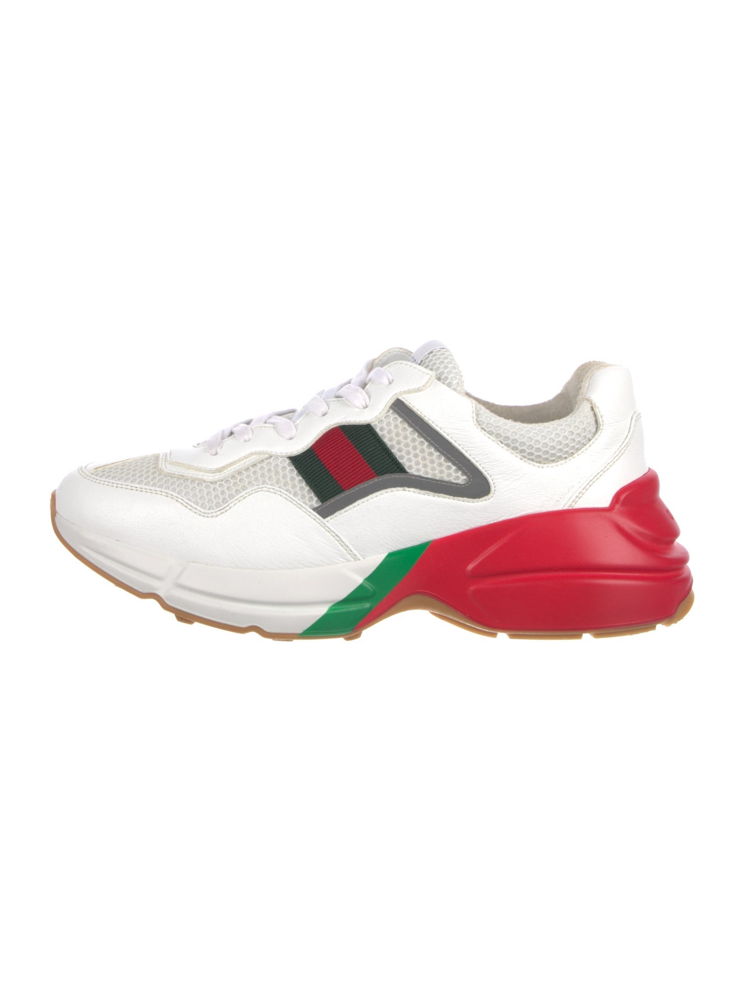 Gucci Web Accent Leather Sneakers