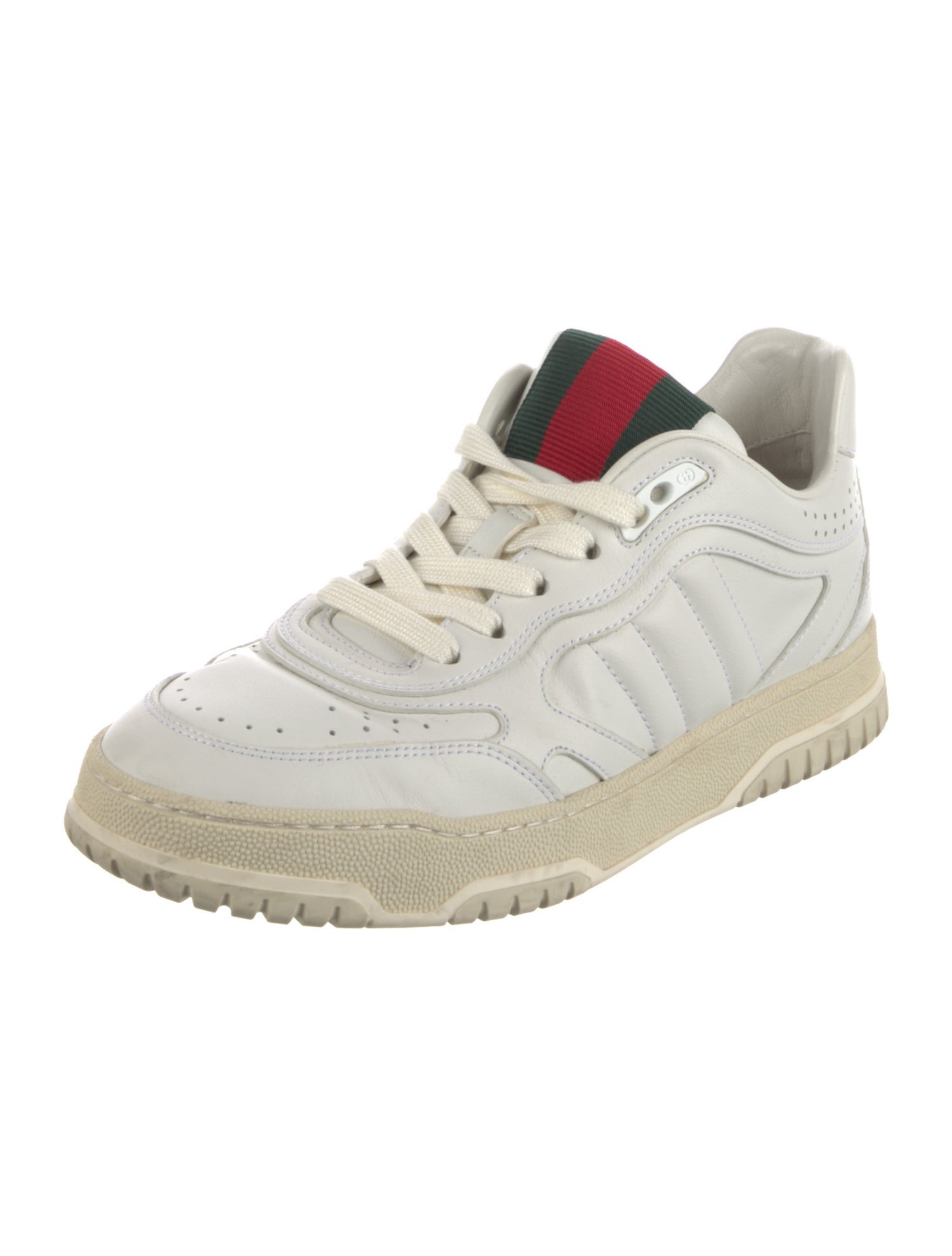 Gucci Web Accent Leather Sneakers