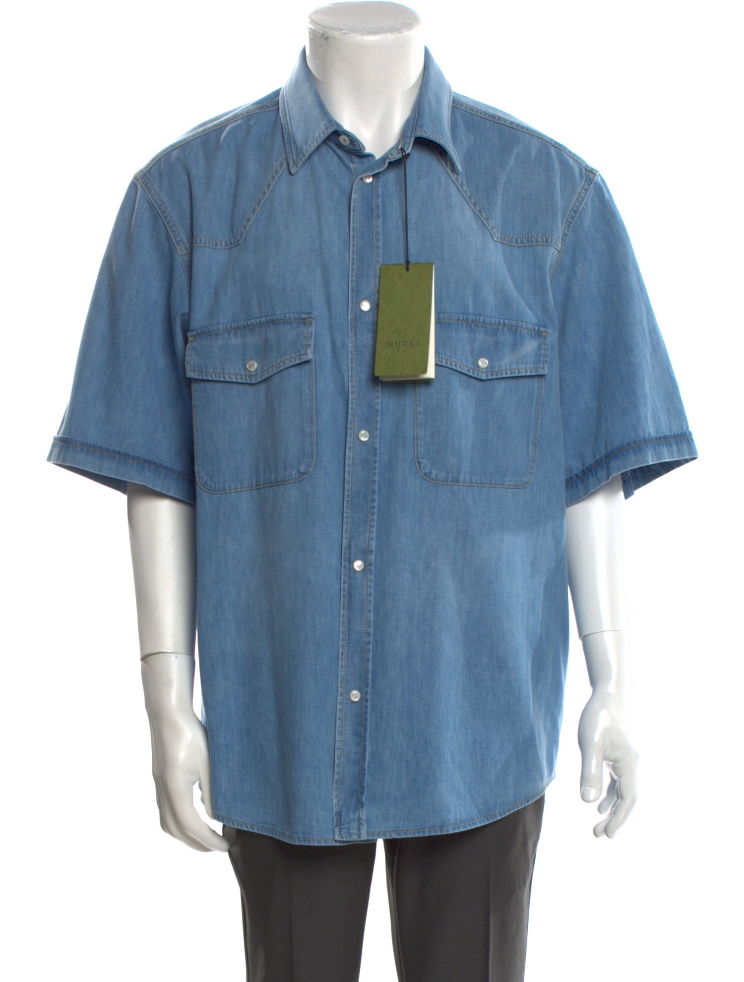 Gucci 2023 Three-Quarter Sleeve Denim Shirt w/ Tags