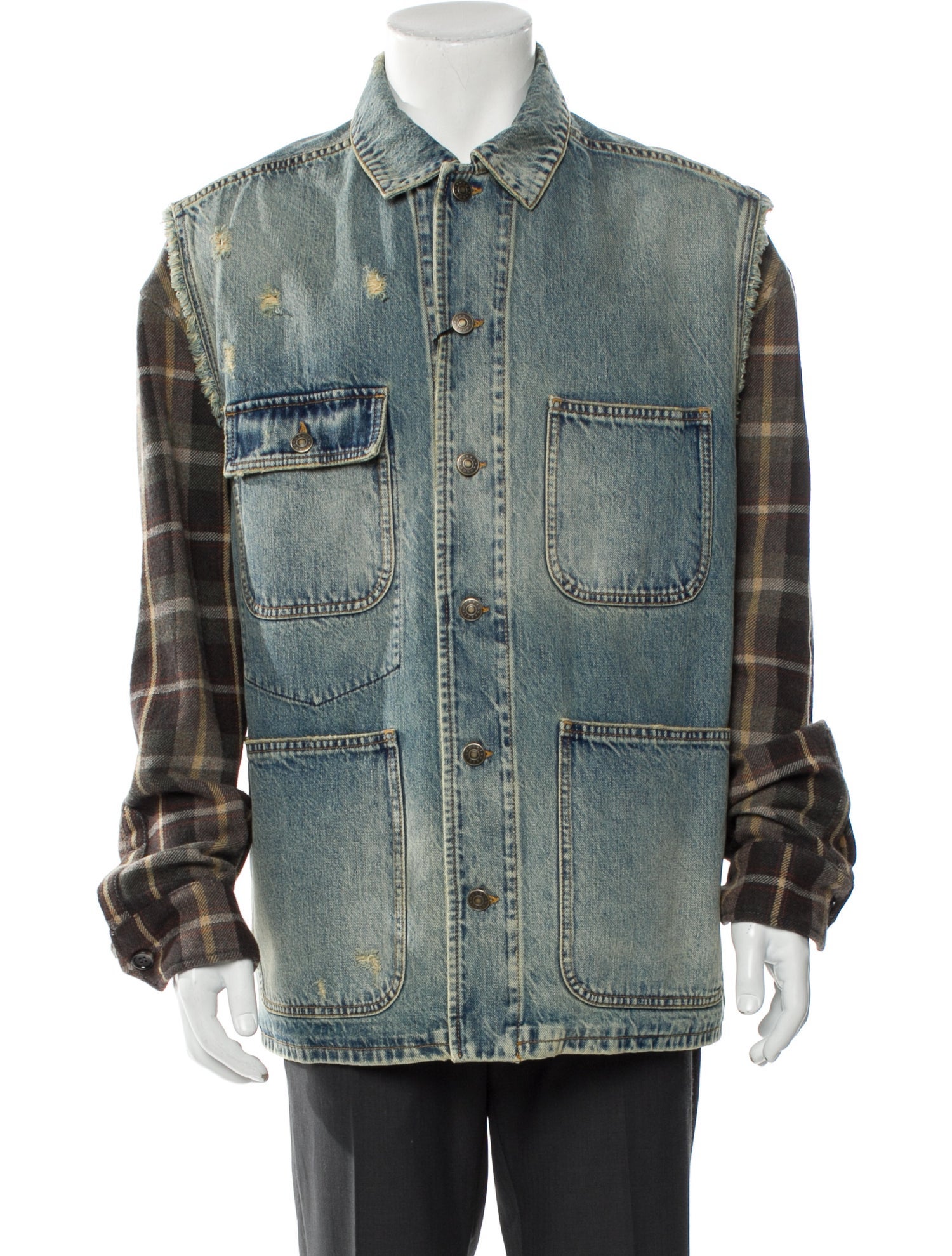 Gucci 2023 Plaid Print Denim Jacket w/ Tags