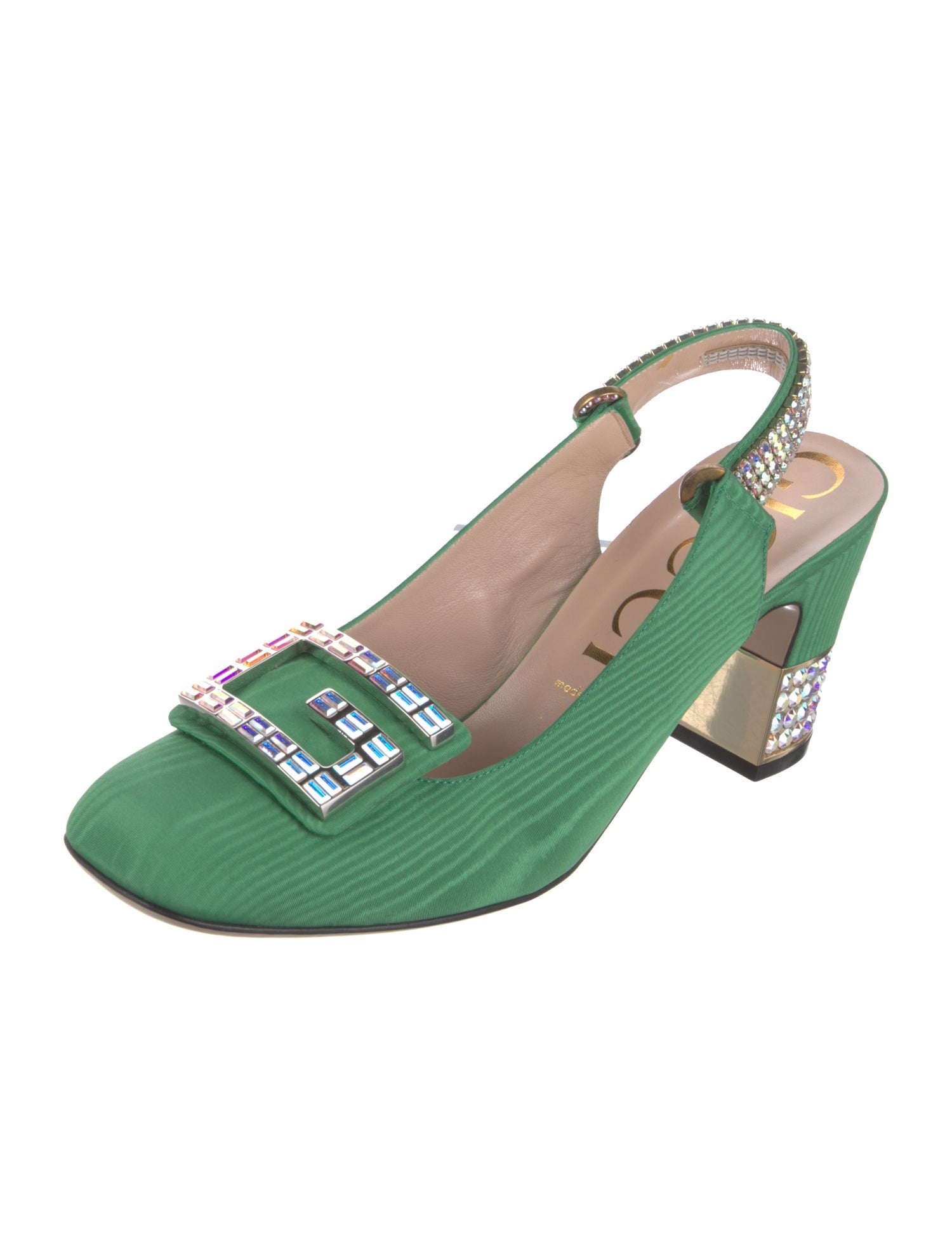 Gucci Crystal Embellishments Slingback Pumps