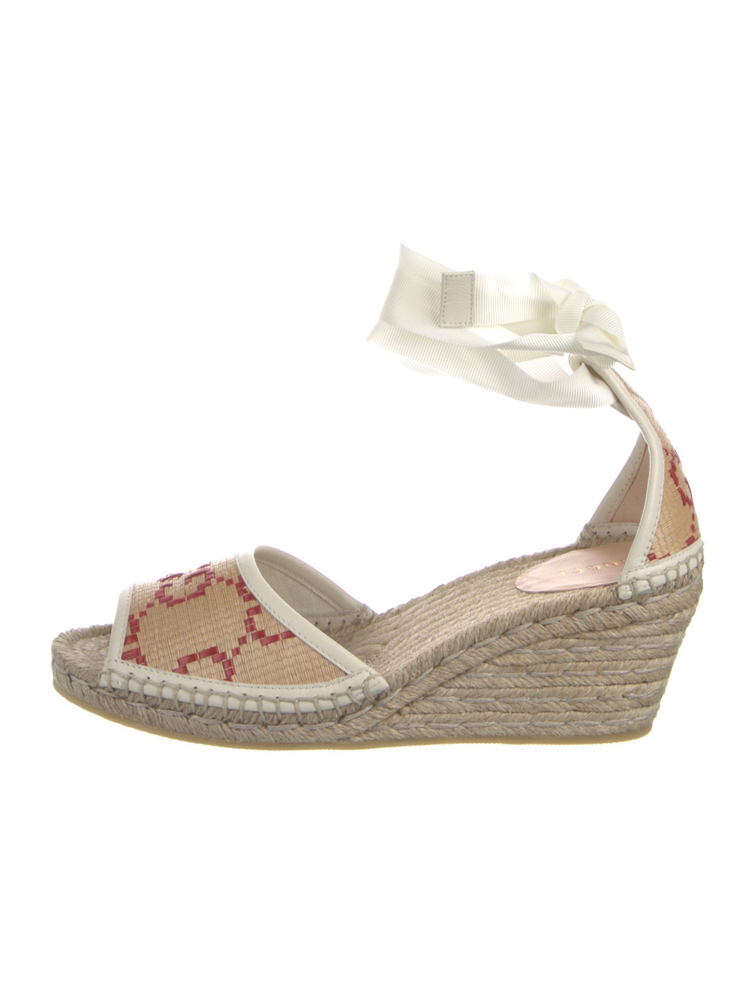 Gucci Interlocking G Logo Raffia Espadrilles w/ Tags