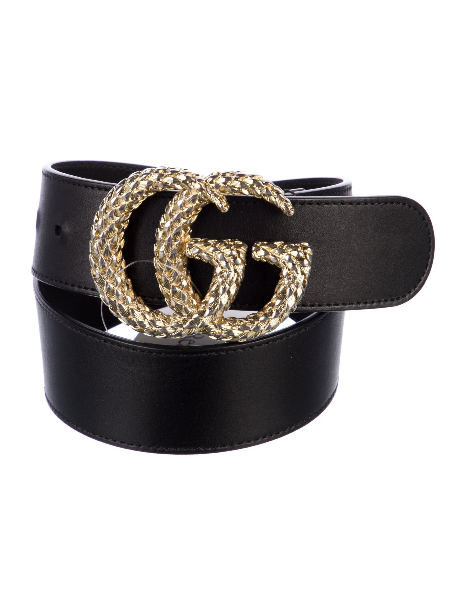 Gucci Double G Logo Leather Belt