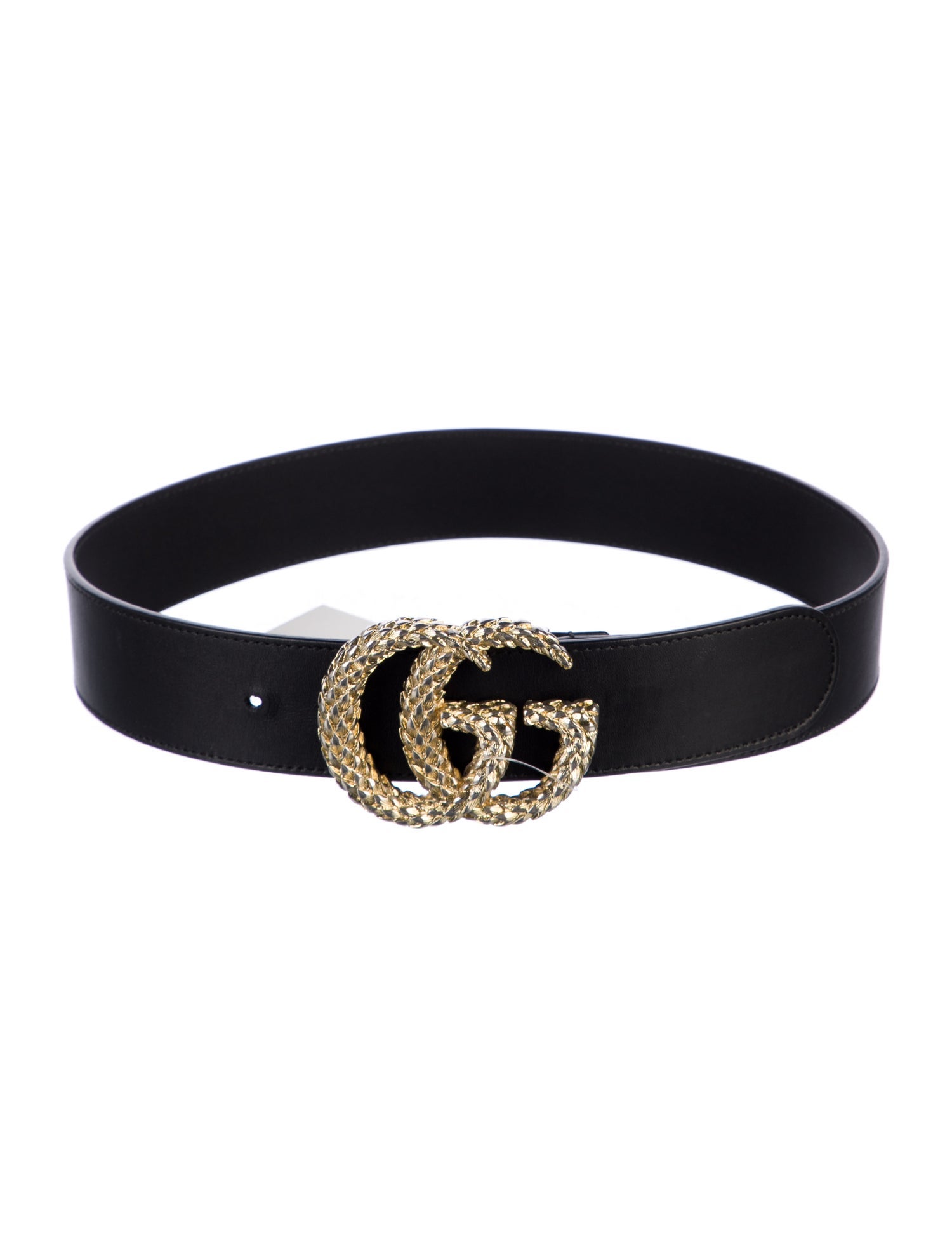 Gucci Double G Logo Leather Belt