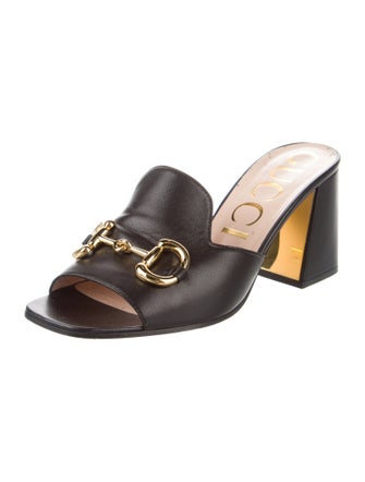 Gucci Horsebit Accent Leather Slides