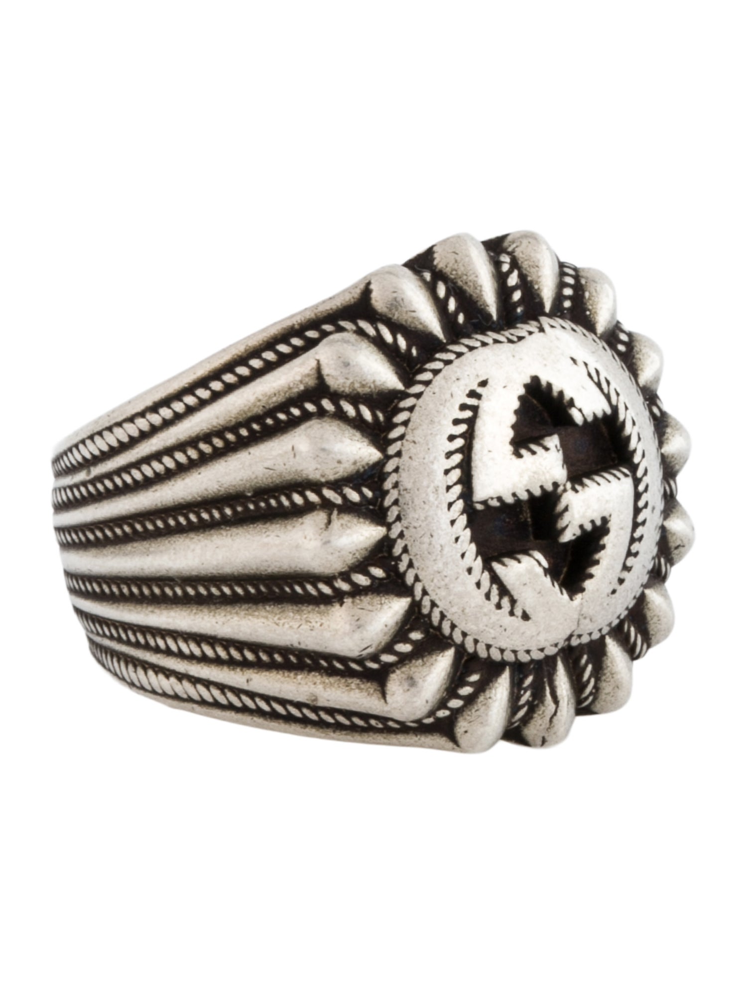 Gucci Interlocking G Engraved Ring