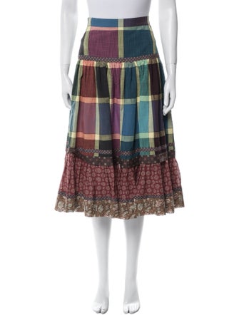 Gucci Plaid Print Midi Length Skirt