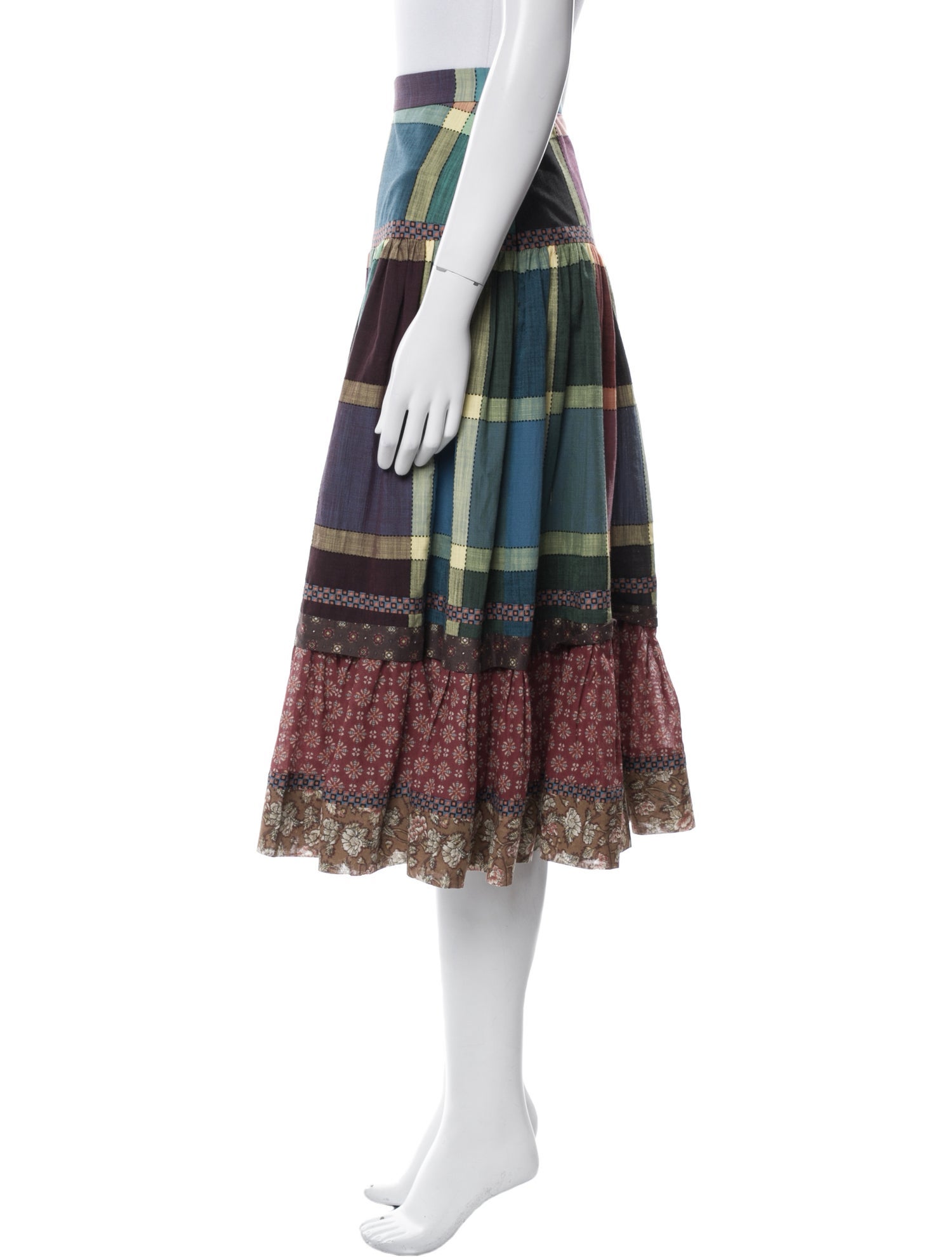 Gucci Plaid Print Midi Length Skirt