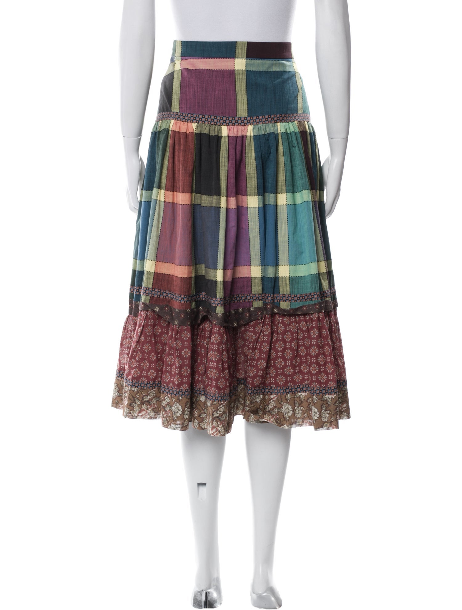 Gucci Plaid Print Midi Length Skirt