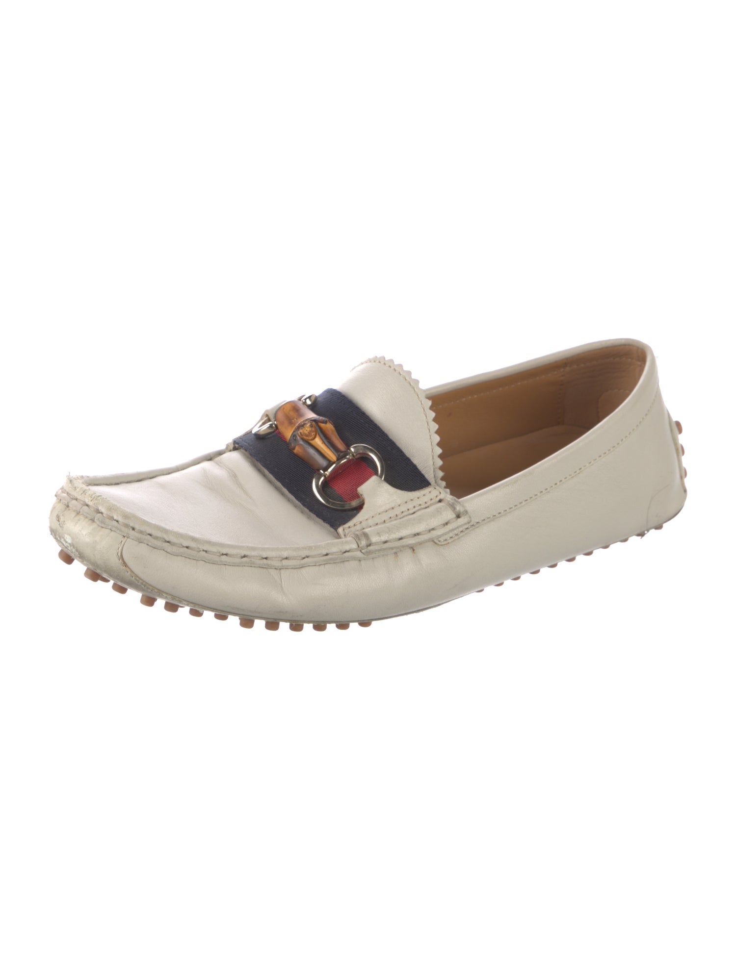 Gucci Vintage Sylvie Web Accent Loafers