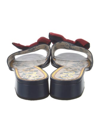 Gucci Sylvie Web Accent Leather Slides