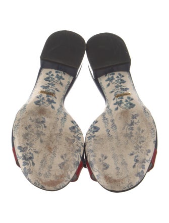 Gucci Sylvie Web Accent Leather Slides