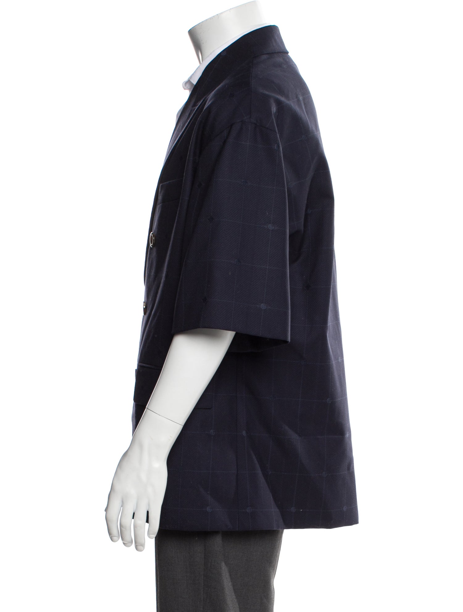 Gucci Wool Plaid Print Blazer