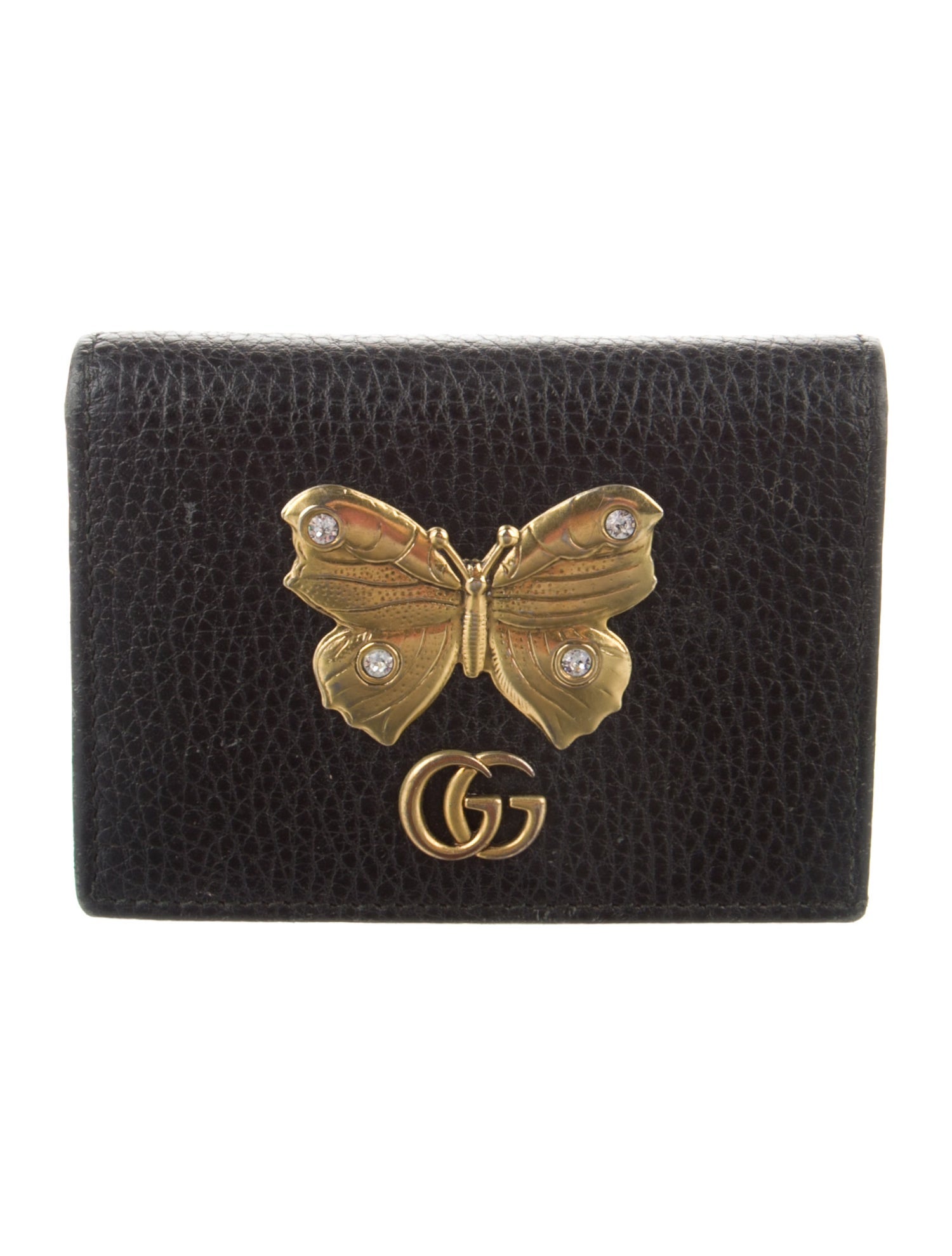 Gucci Butterfly Card Case Double G Logo Wallet